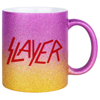 Slayer, Κούπα Χρυσή/Ροζ Glitter, κεραμική, 330ml