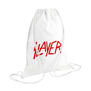 Slayer, Τσάντα πλάτης πουγκί GYMBAG λευκή (28x40cm)