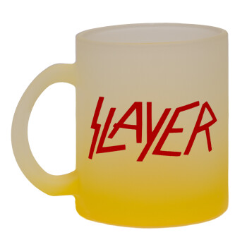 Slayer, Κούπα γυάλινη δίχρωμη με βάση το κίτρινο ματ, 330ml