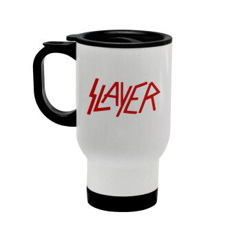 Slayer, Stainless steel travel mug with lid, double wall white 450ml