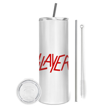Slayer, Eco friendly stainless steel tumbler 600ml, with metal straw & cleaning brush