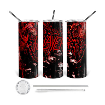 Slayer, 360 Eco friendly ποτήρι θερμό (tumbler) από ανοξείδωτο ατσάλι 600ml, με μεταλλικό καλαμάκι & βούρτσα καθαρισμού