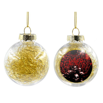 Slayer, Transparent Christmas tree ball ornament with gold filling 8cm