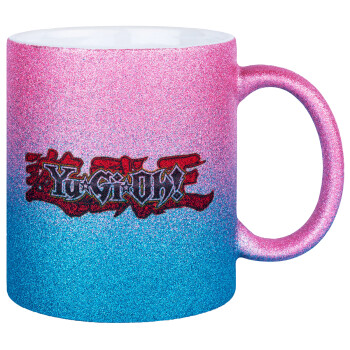 Yu-Gi-Oh, Κούπα Χρυσή/Μπλε Glitter, κεραμική, 330ml