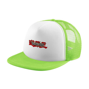 Yu-Gi-Oh, Adult Soft Trucker Hat with Mesh GREEN/WHITE (POLYESTER, ADULT, ONE SIZE)