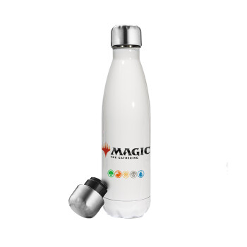 Magic the Gathering, Μεταλλικό παγούρι θερμός Λευκό (Stainless steel), διπλού τοιχώματος, 500ml