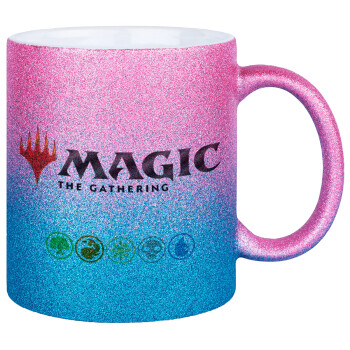 Magic the Gathering, Κούπα Χρυσή/Μπλε Glitter, κεραμική, 330ml