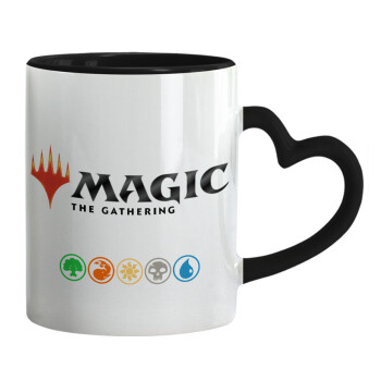 Magic the Gathering, Κούπα καρδιά χερούλι μαύρη, κεραμική, 330ml