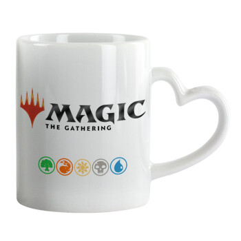 Magic the Gathering, Κούπα καρδιά χερούλι λευκή, κεραμική, 330ml