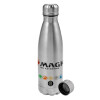 Metallic water bottle, stainless steel, 750ml