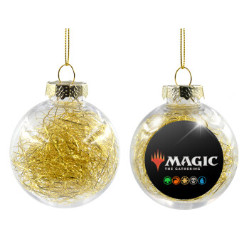 Magic the Gathering, Transparent Christmas tree ball ornament with gold filling 8cm