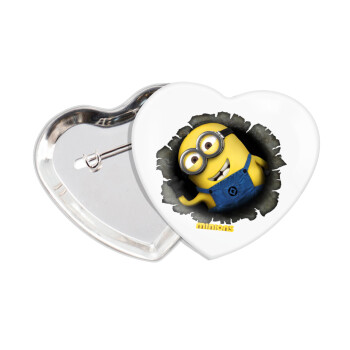 Minions hi, Κονκάρδα παραμάνα καρδιά (57x52mm)