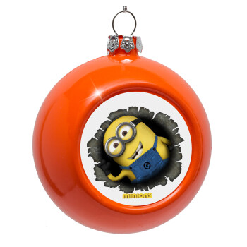 Minions hi, Orange Christmas tree ornament bauble 8cm