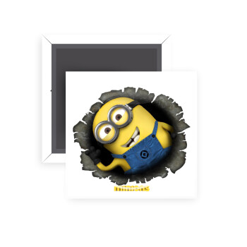 Minions hi, Μαγνητάκι ψυγείου τετράγωνο διάστασης 5x5cm