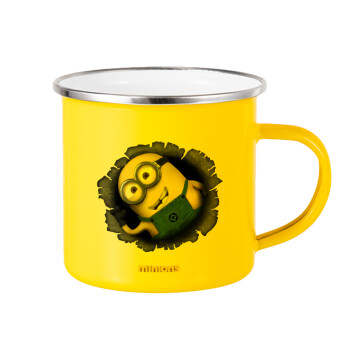 Minions hi, Κούπα Μεταλλική εμαγιέ Κίτρινη 360ml