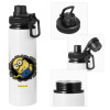 Metal water bottle with safety cap, aluminum 850ml