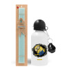 Easter Set, metallic aluminum water bottle (500ml) & scented flat candle (30cm) (TURQUOISE)