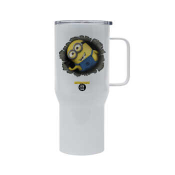 Minions hi, Mega Stainless steel Tumbler with lid, double wall 750L