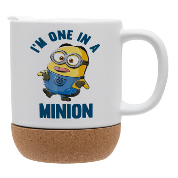 I'm one in a minion, Κούπα, κεραμική με βάση φελού και καπάκι (ΜΑΤ), 330ml (1 τεμάχιο)