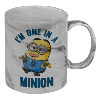 I'm one in a minion, Κούπα κεραμική, marble style (μάρμαρο), 330ml