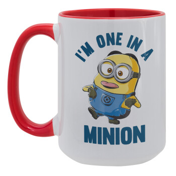 I'm one in a minion, Κούπα Mega 15oz, κεραμική Κόκκινη, 450ml