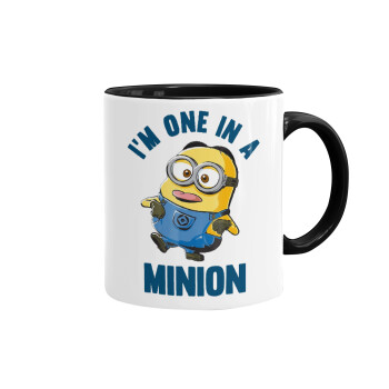 I'm one in a minion, Mug colored black, ceramic, 330ml