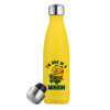 Yellow Stainless Steel Metallic Thermos, double-walled, 500ml