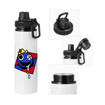 Blue, Rainbow friends, Metal water bottle with safety cap, aluminum 850ml