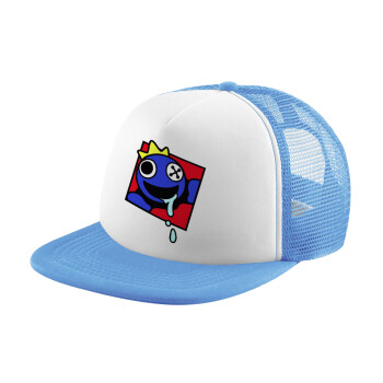 Blue, Rainbow friends, Child's Soft Trucker Hat with Blue/White Mesh (POLYESTER, CHILD, ONE SIZE)