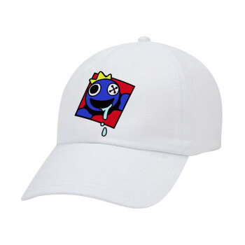 Blue, Rainbow friends, Adult Baseball Cap White 5-panel (POLYESTER, ADULT, UNISEX, ONE SIZE)