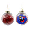 Transparent Christmas tree ball ornament with red filling 8cm