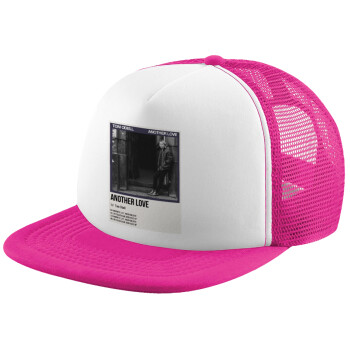 Tom Odell, another love, Καπέλο Ενηλίκων Soft Trucker με Δίχτυ Pink/White (POLYESTER, ΕΝΗΛΙΚΩΝ, UNISEX, ONE SIZE)