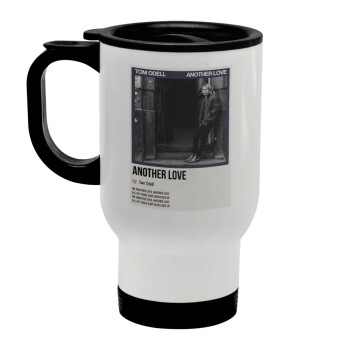 Tom Odell, another love, Stainless steel travel mug with lid, double wall white 450ml