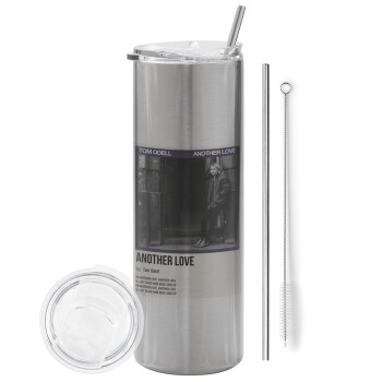 Tom Odell, another love, Eco friendly stainless steel Silver tumbler 600ml, with metal straw & cleaning brush