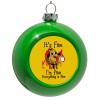 Green Christmas tree ornament bauble 8cm