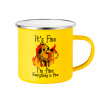 Yellow Enamel Metallic Cup 360ml