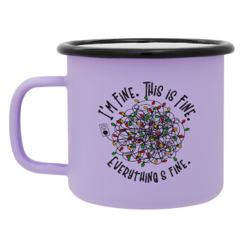 It's Fine I'm Fine Everything Is Fine, Κούπα Μεταλλική εμαγιέ ΜΑΤ Light Pastel Purple 360ml