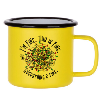 It's Fine I'm Fine Everything Is Fine, Metallic enamel MATT Yellow cup 360ml