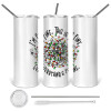 Tumbler stainless steel 600ml, with metal straw & cleaning brush