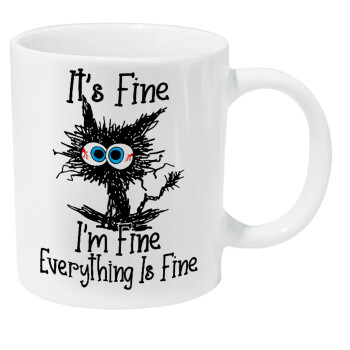 Cat, It's Fine I'm Fine Everything Is Fine, Κούπα Giga, κεραμική, 590ml