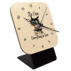 Quartz Table clock in natural wood (10cm)