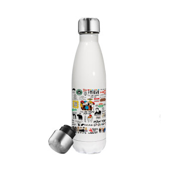 Friends, Metal mug thermos White (Stainless steel), double wall, 500ml