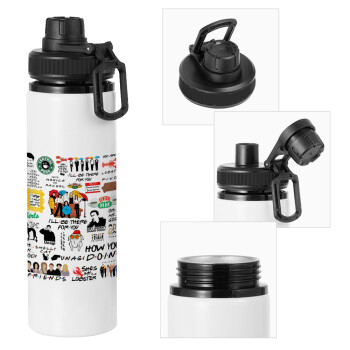 Friends, Metal water bottle with safety cap, aluminum 850ml
