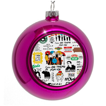 Friends, Purple Christmas tree ornament bauble 8cm