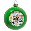 Green Christmas tree ornament bauble 8cm