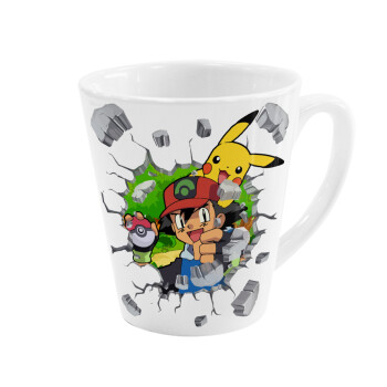 Pokemon brick, Κούπα κωνική Latte Λευκή, κεραμική, 300ml