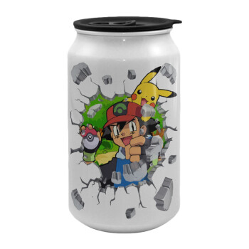 Pokemon brick, Κούπα ταξιδιού μεταλλική με καπάκι (tin-can) 500ml
