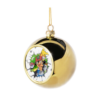 Pokemon brick, Golden Christmas tree ball ornament 8cm