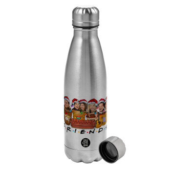 FRIENDS xmas, Metallic water bottle, stainless steel, 750ml