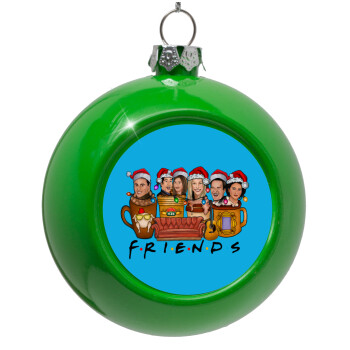 FRIENDS xmas, Green Christmas tree ornament bauble 8cm